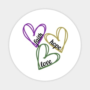 faith hope love hearts Magnet